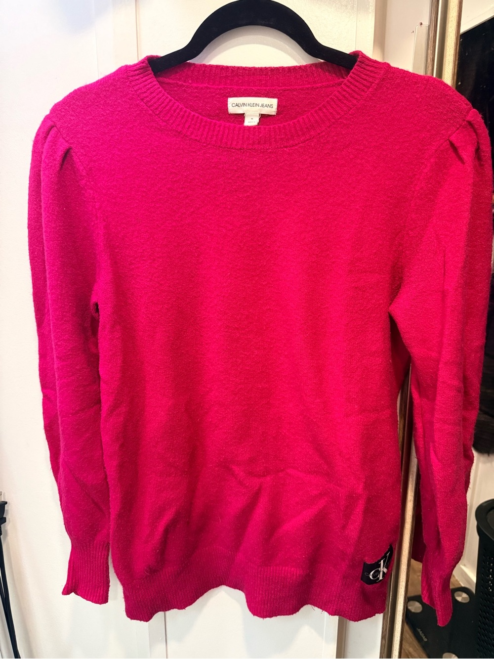 Calvin Klein Jeans Bright Fuchsia Crewneck Sweater